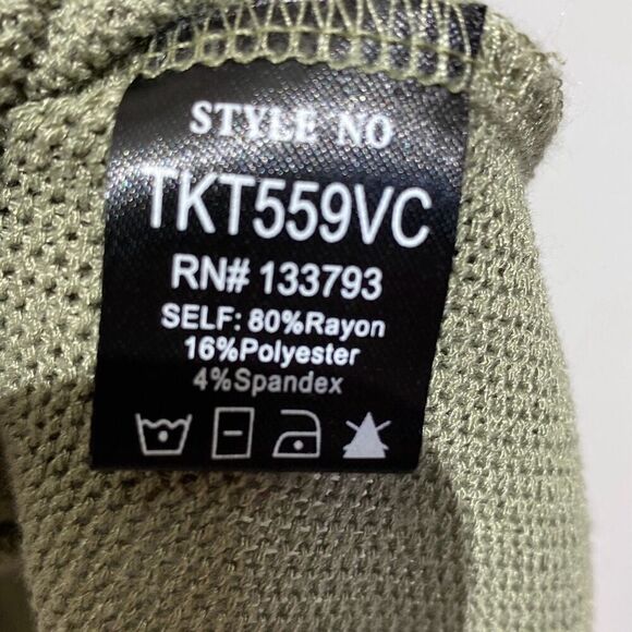 Vici Women's Olive Green Tundra Lace Tie-Up Closure Stretchy Knitted Top Large - Picture 5 of 9